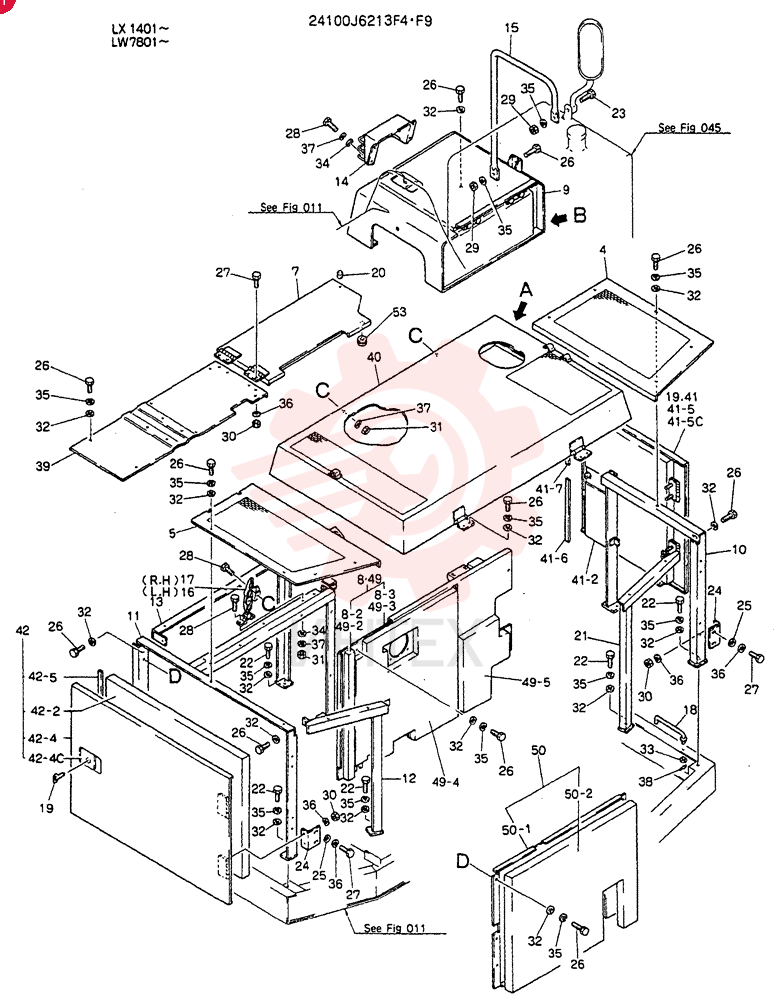 GUARD ASSY, Serial Range: LW7801-LW7840 24100J6213F4 (2)