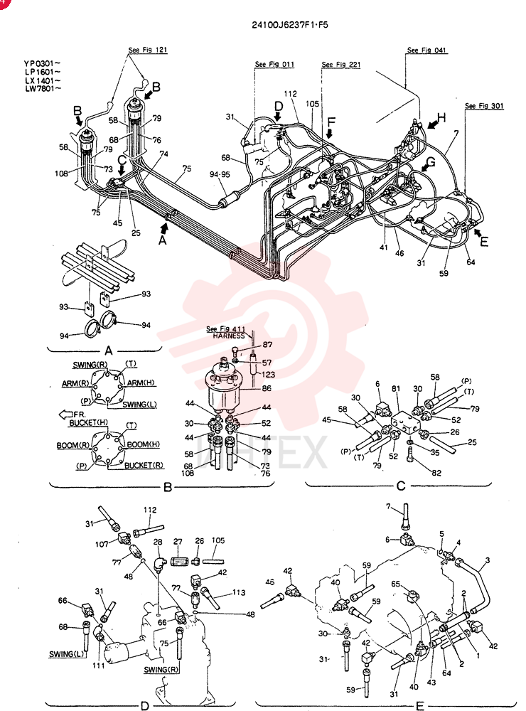 REMOTE-CONTROL ASSY, Serial Range: LX1401-LX1419 24100J6237F1 (1)