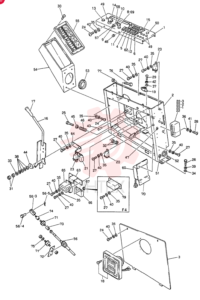 PANEL ASSY,INST, Serial Range: LX1401-LX1419
