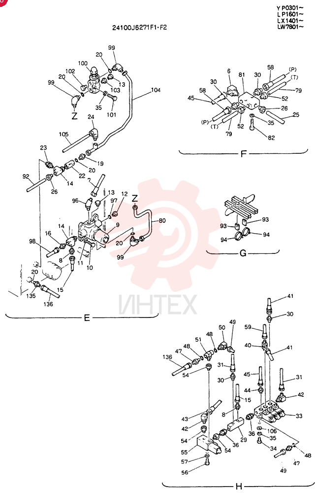 Схема (SK04L-2) - COMPACT EXCAVATOR BTW LX-1401 - LX-1422 (1/85-12/06) 24100J6271F1 (2)
