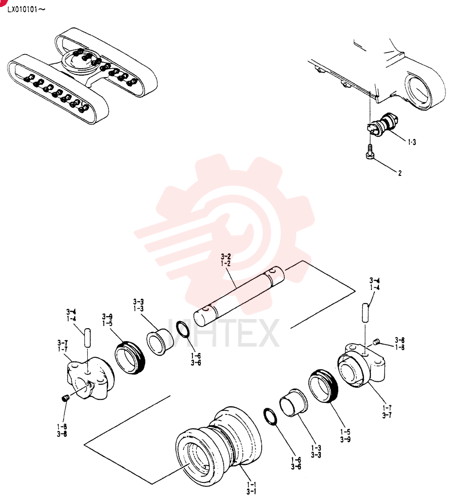 ROLLER ASSY, TRACK, Serial Range: LX010101-LX010115