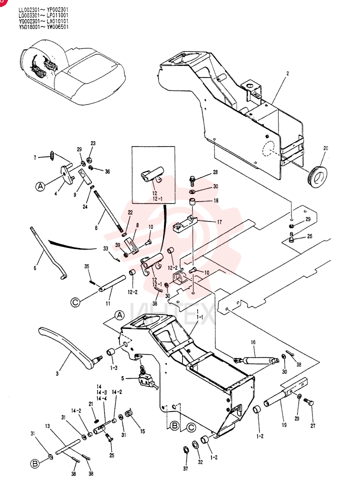 Схема (SK100) - EXCAVATOR BTW YW06501 - YW07744 (1/94-12/95) YN03M01133F1 (2)