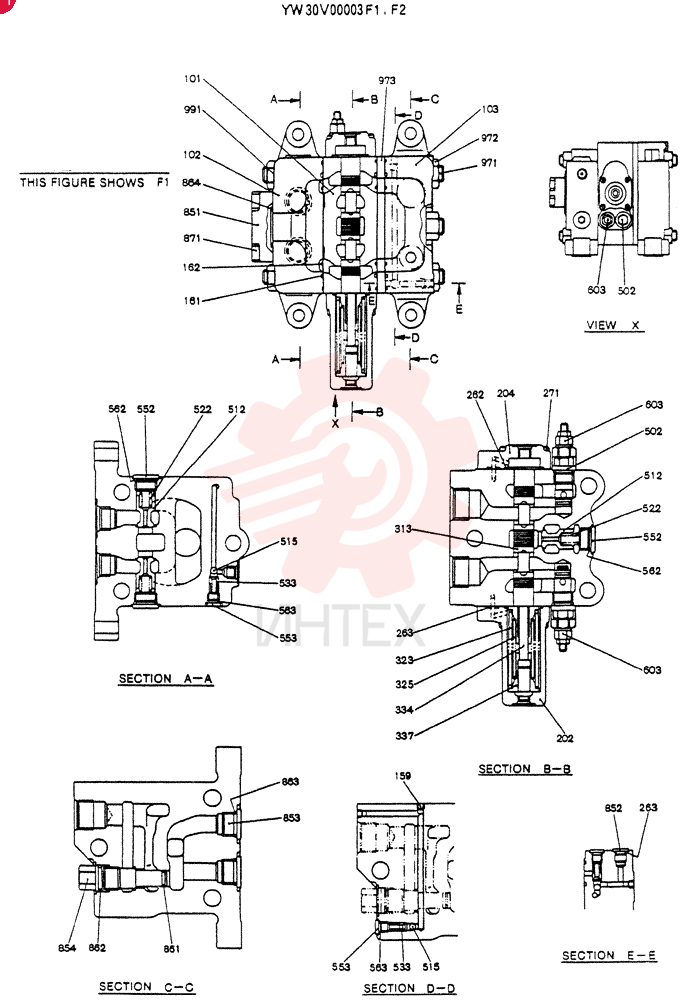 VALVE ASSY, CONTROL YW30V00003F1 (2)