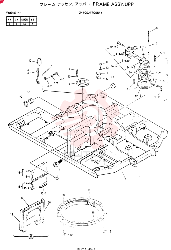 FRAME ASSY, UPP 24100J17065F1