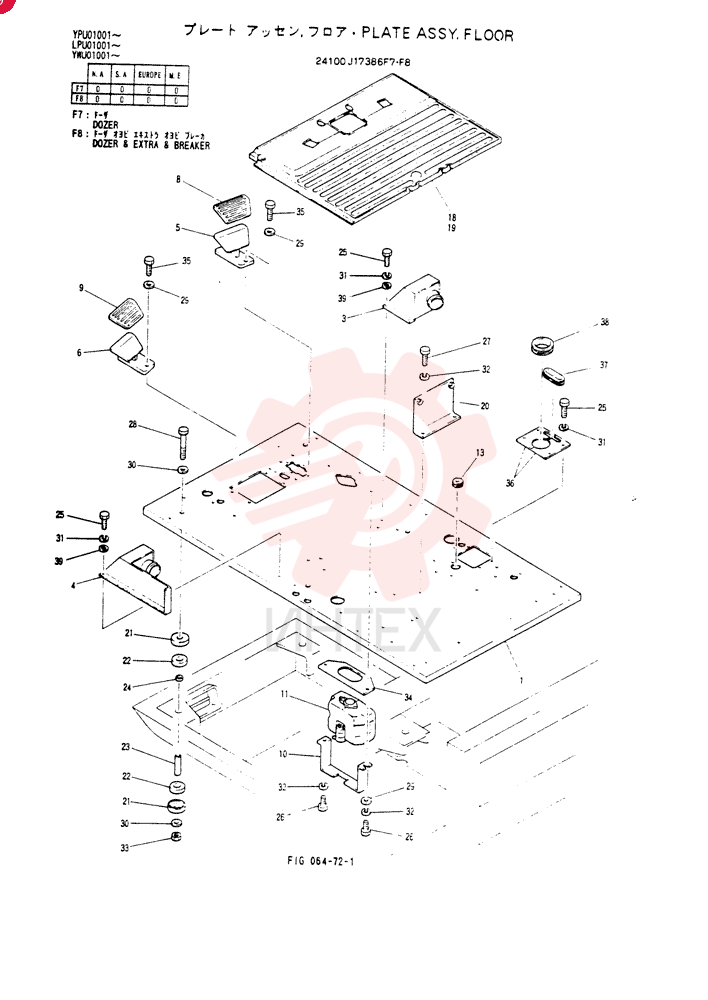 PLATE ASSY, FLOOR (DOZER) 24100J17386F7