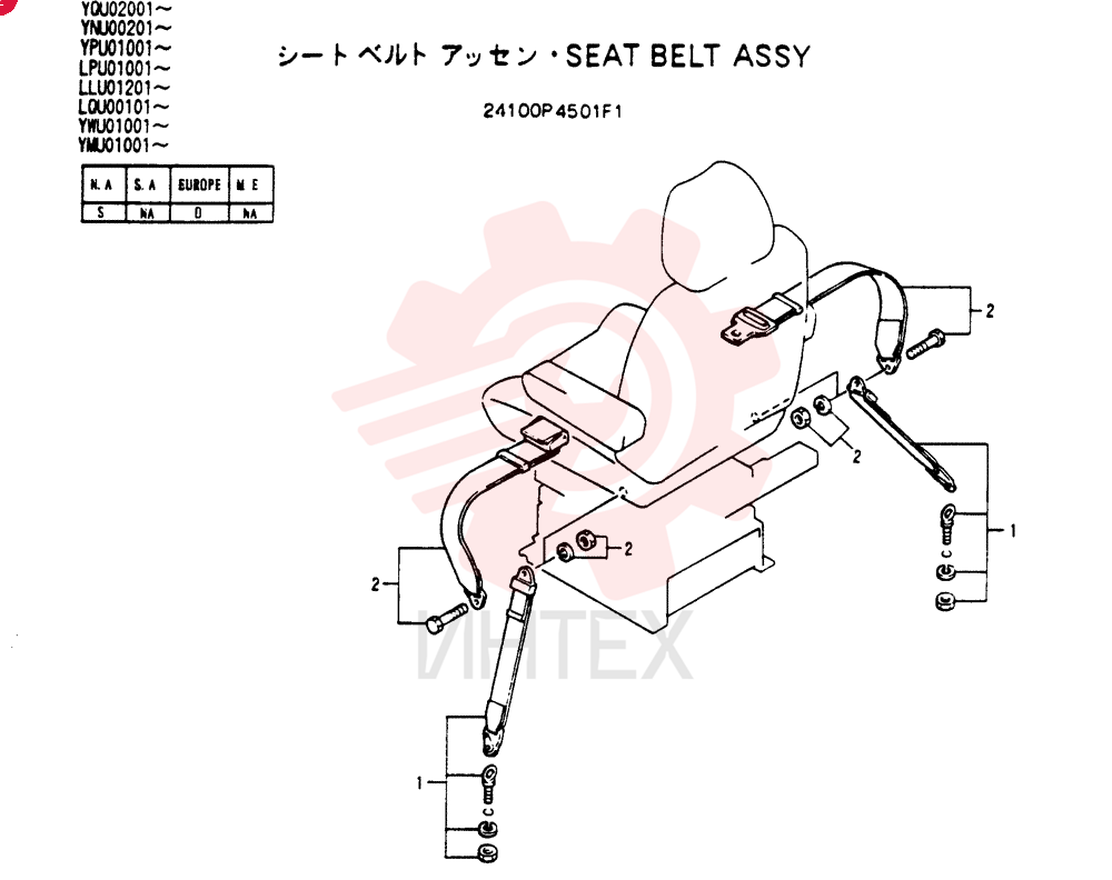 SEAT BELT ASSY 24100P4501F1