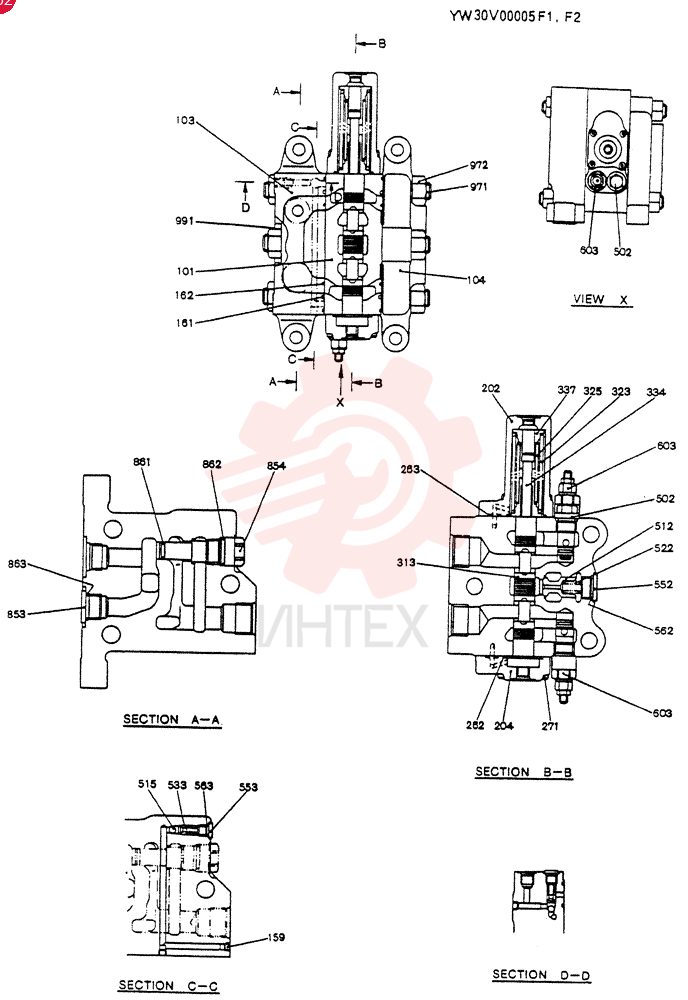 VALVE ASSY, CONTROL YW30V00005F1 (2)
