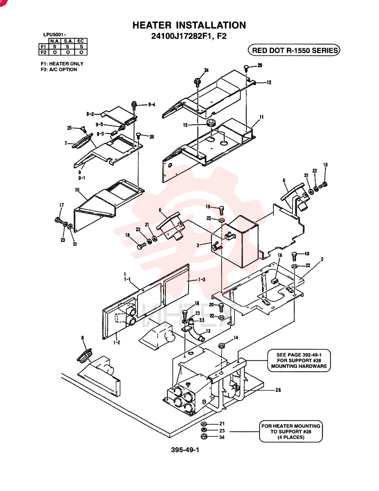 HEATER INSTALL (N.A., S.A, EUROPE) 24100J17282F1