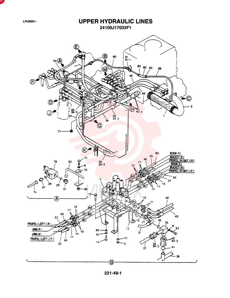 UPPER HYDRAULIC LINES 24100J17033F1 (1)