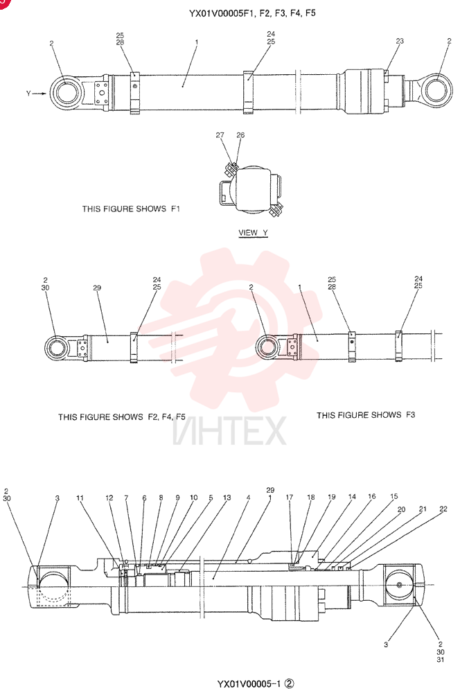 BUCKET CYLINDER YX01V00005F1 (1)