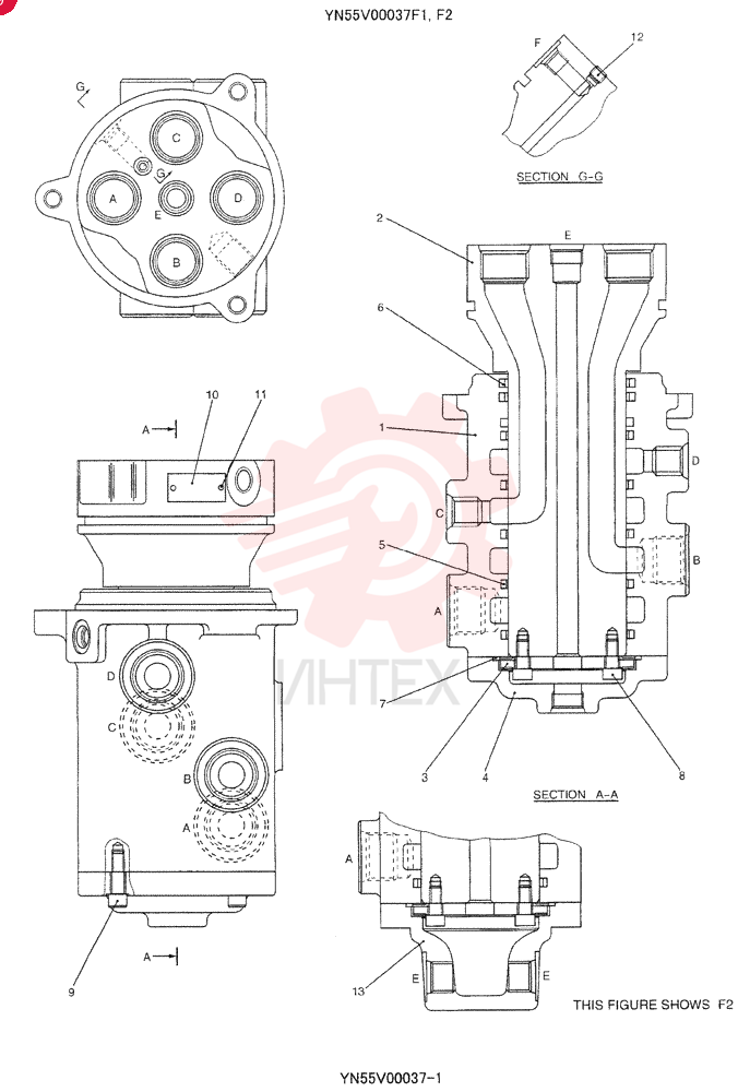 HYDRAULIC SWIVEL YN55V00037F1 (2)
