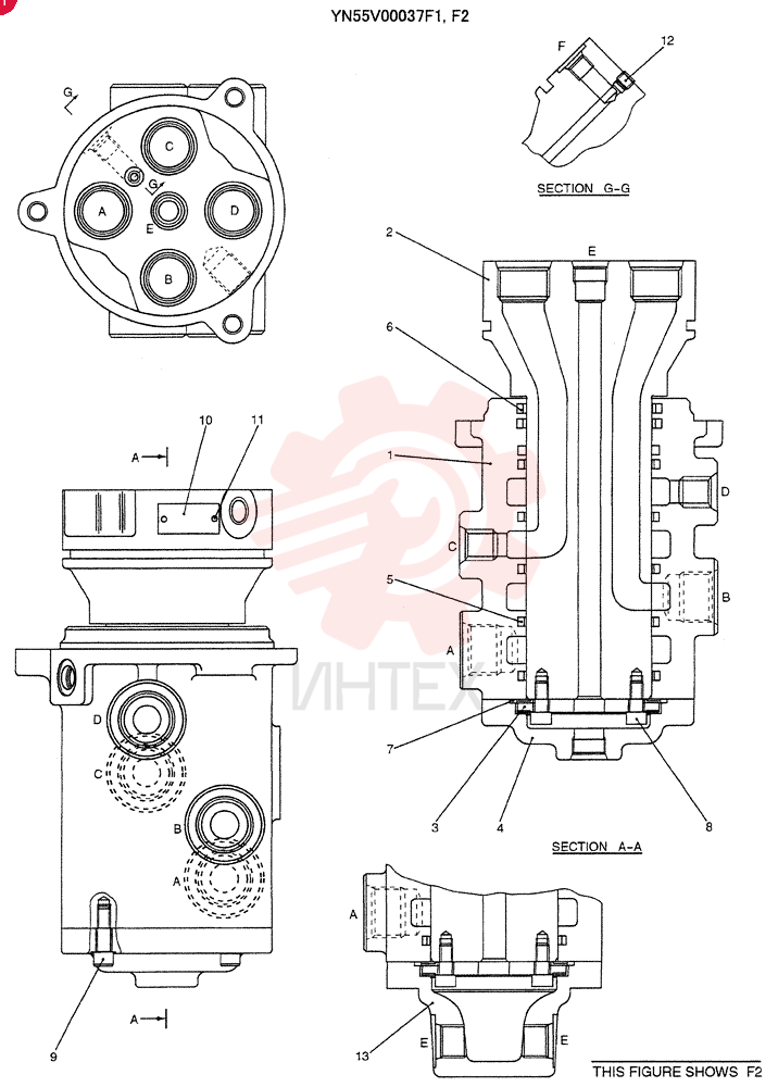 HYDRAULIC SWIVEL YN55V00037F1