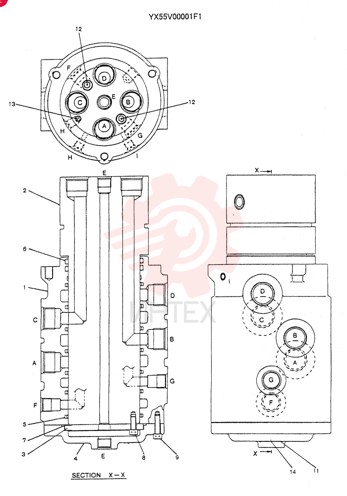 HYDRAULIC SWIVEL YX55V00001F1