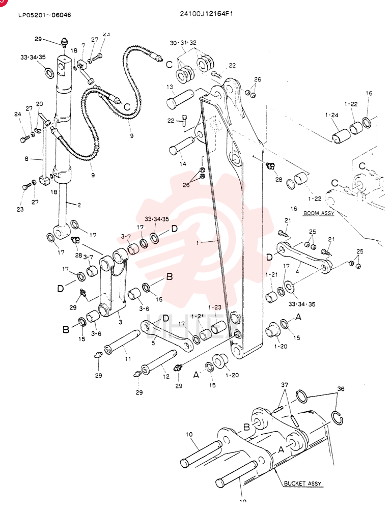 ARM ASSY, 2.1M 24100J12164F1