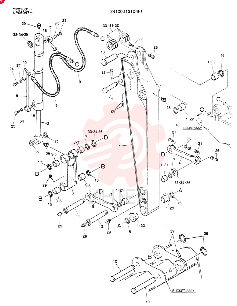 ARM ASSY, 2.1M 24100J13104F1