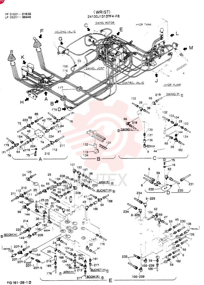 REMOTE-CONTROL ASSY, Serial Range: YP01601-YP01629 24100J13137F4 (1)