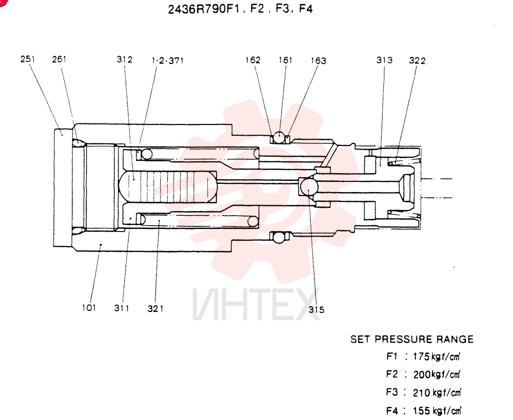 VALVE ASSY CONSISTS OF THE FOLLOWING PARTS 2436R790F1- F4