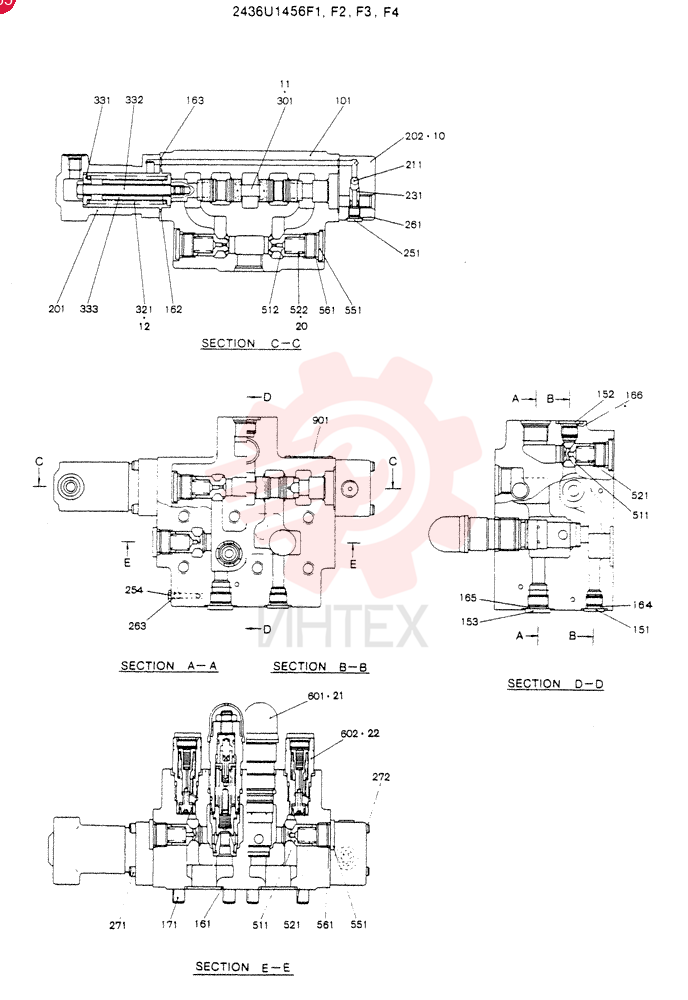 VALVE ASSY,CONTROL CONSISTS OF THE FOLLOWING PARTS 2436U1456F1-F4