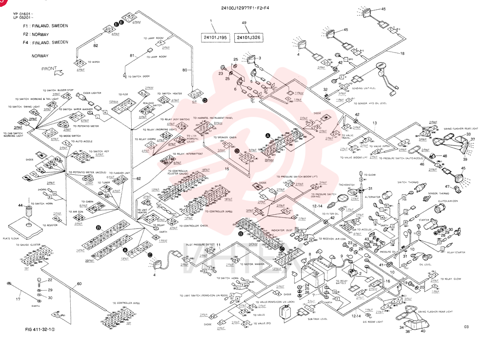 WIRING ASSY. ELEC, Serial Range: YPO1601-YP01617