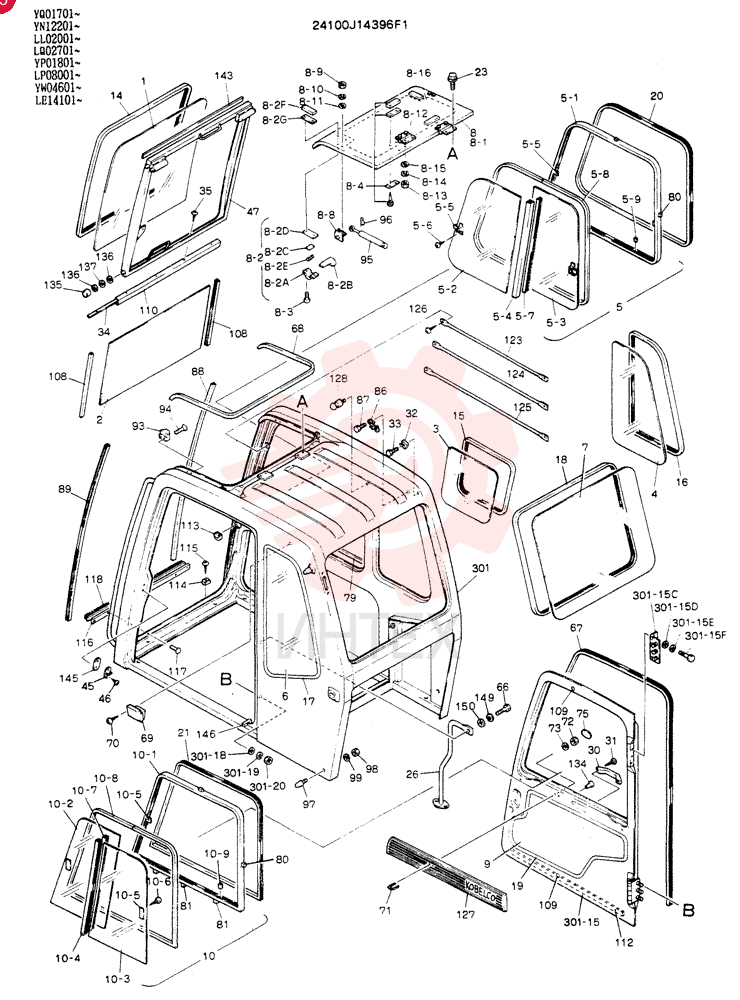 Схема (SK120) - MARK III EXCAVATOR ASN LP08001 (NA) (1/91-12/95) 24100J14396F1 (2)