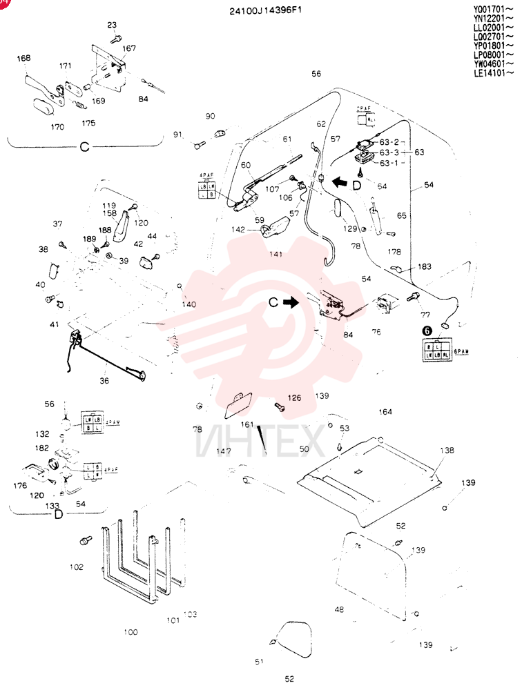 Схема (SK120) - MARK III EXCAVATOR ASN LP08001 (NA) (1/91-12/95) 24100J14396F1 (1)