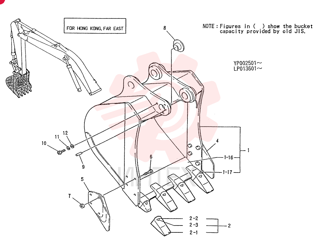 BUCKET ASSY, 0. 38M3 LP61B00037F2