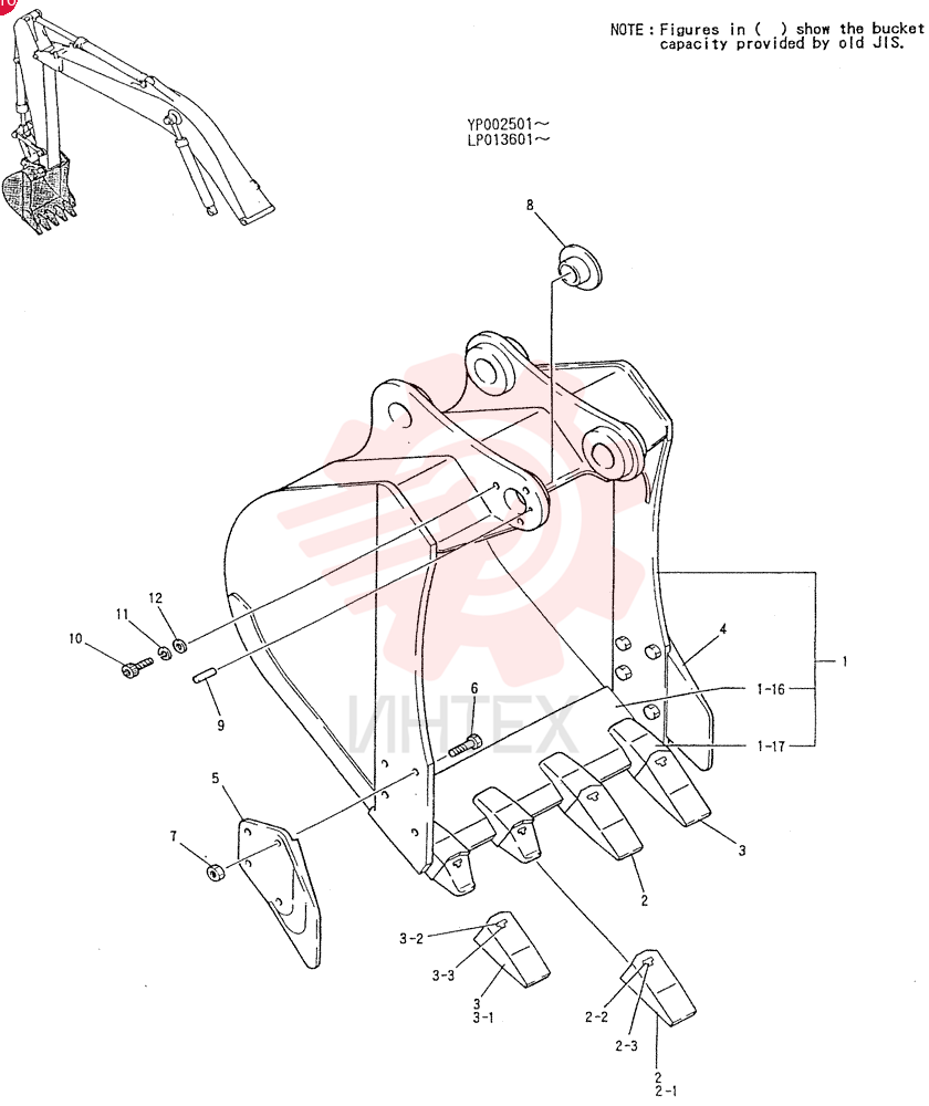 BUCKET ASSY, 0 45M3
