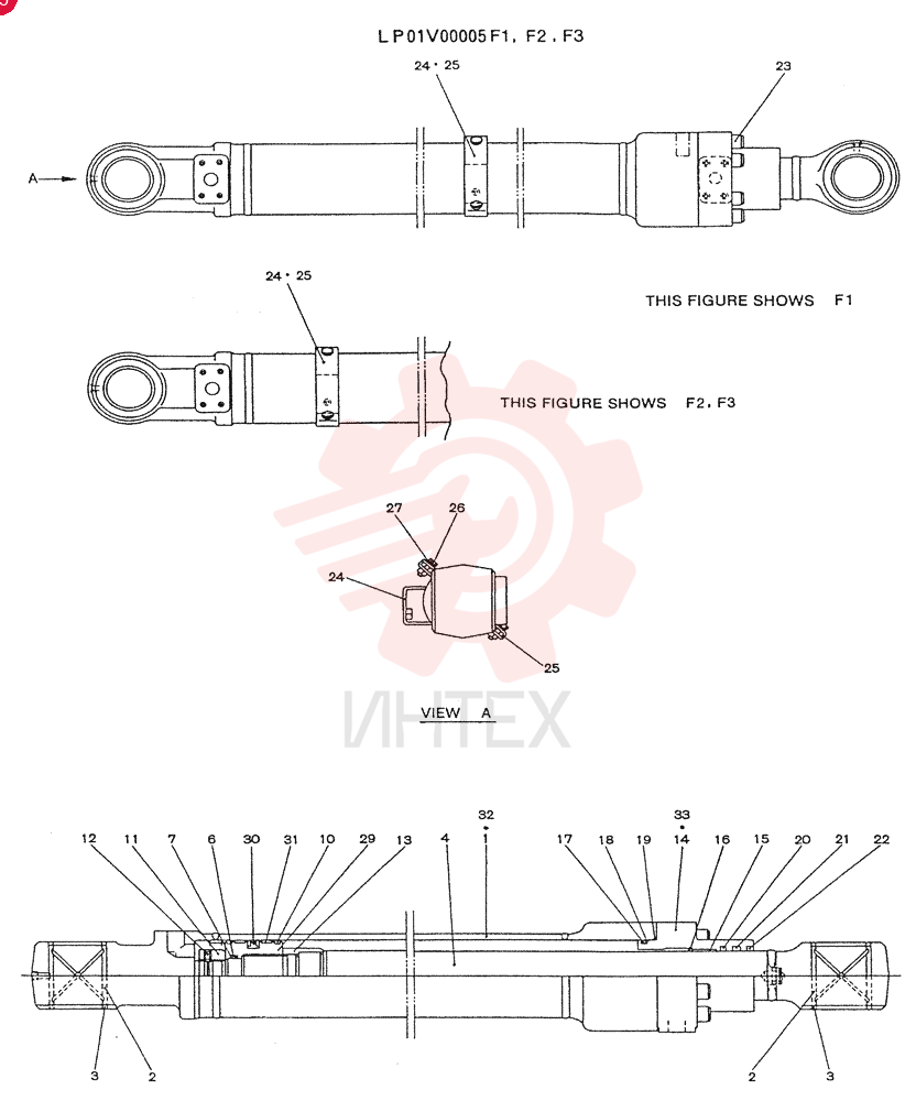 CYLINDER ASSY, BUCKET LP01V00005F1-F3