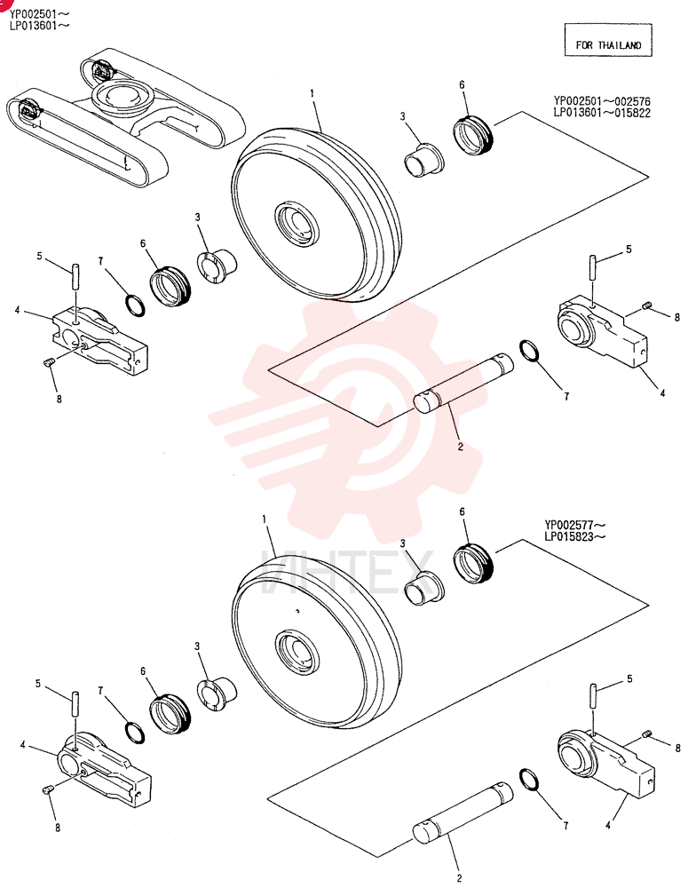 IDLER ASSY (FOR IRON), Serial Range: YP002501-YP002576