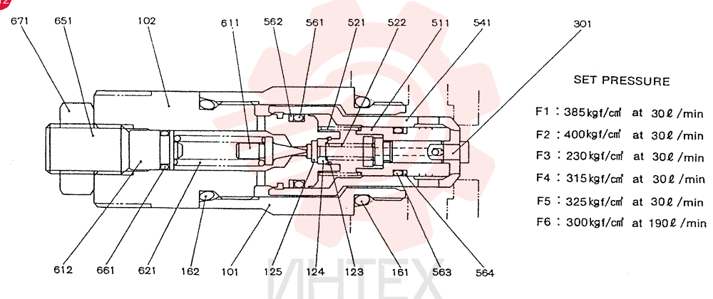 VALVE ASSY, PORT RELIEF YN22V00002F1-F8 (1)