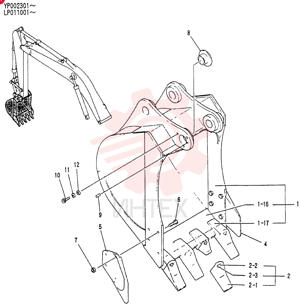 BUCKET ASSY,0.33METER CUBE