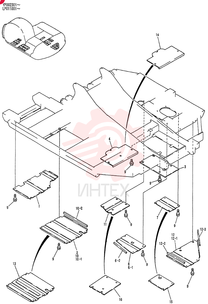 COVER ASSY, UNDER  YP002301, Serial Range: -YP002338