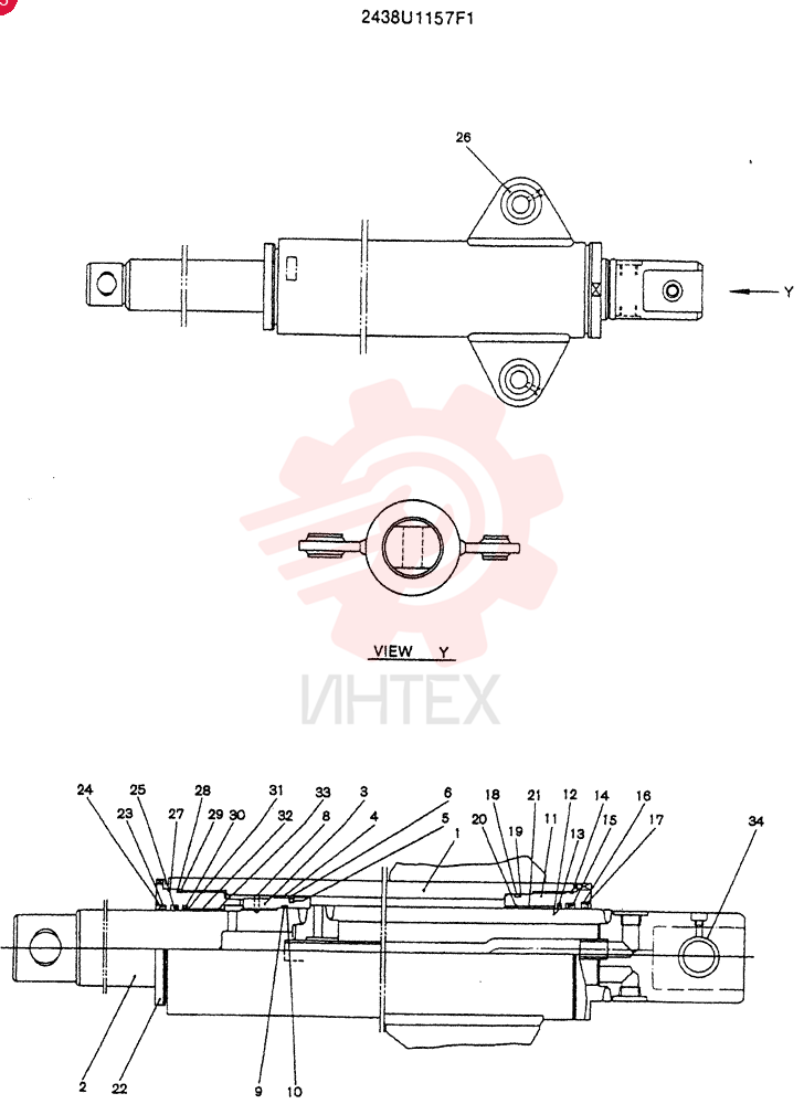 CYLINDER ASSY, CLAMSHELL 2438U1157F1