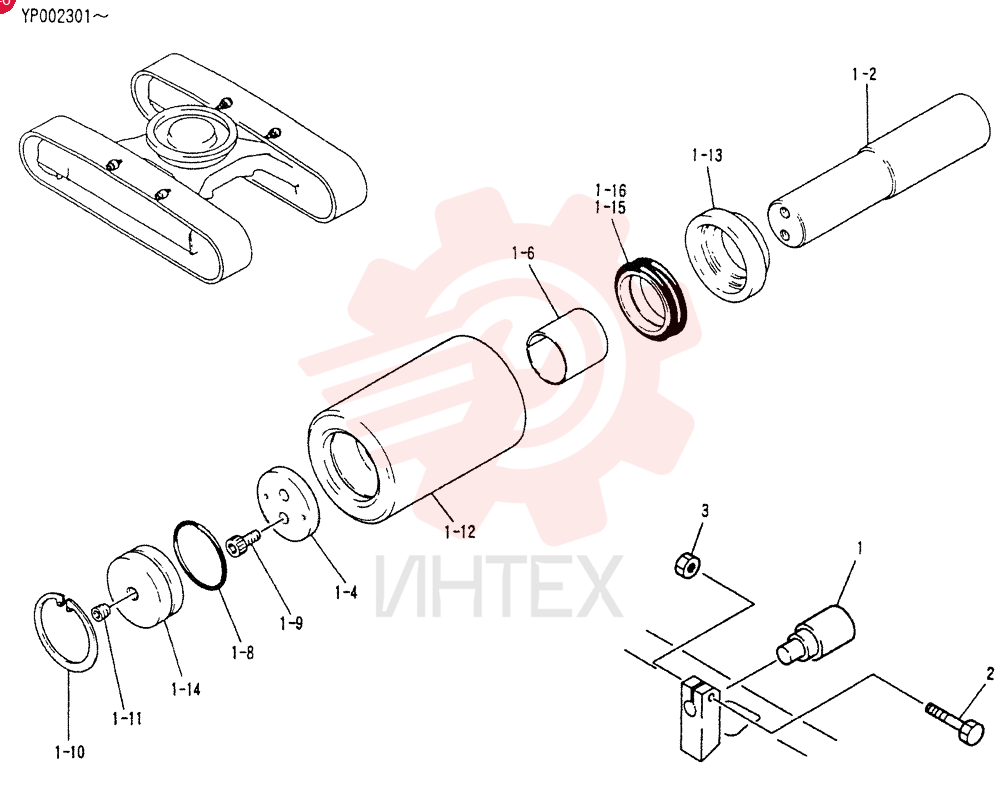 ROLLER ASSY, UPP, Serial Range: YP002301-YP002322