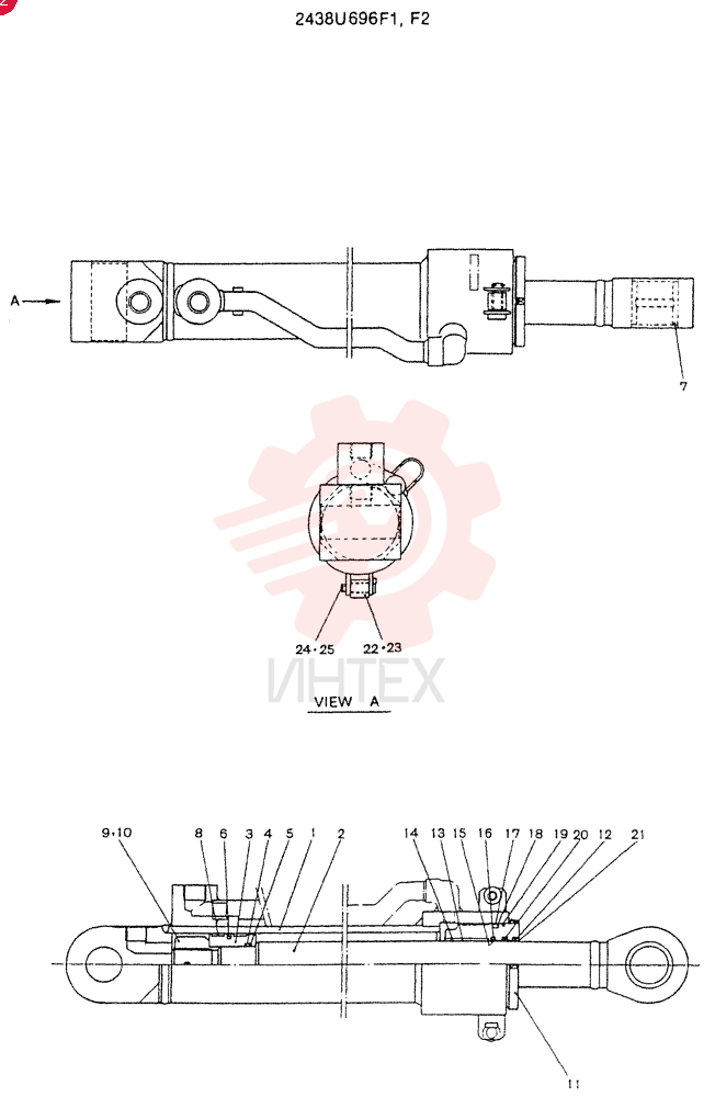 CYLINDER ASSY CONSISTS OF THE FOLLOWING PARTS 2438U696F1
