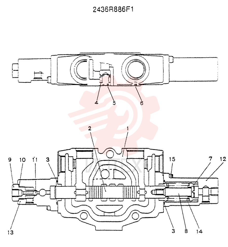 SPOOL ASSY, CONSISTS OF THE FOLLOWING PARTS 2436R886F1