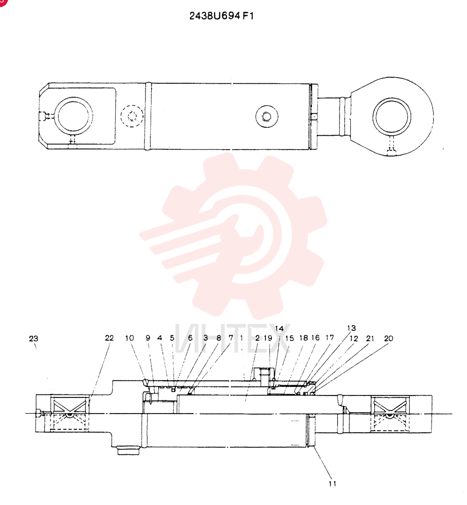 CYLINDER ASSY CONSISTS OF THE FOLLOWING PARTS 2438U694F1