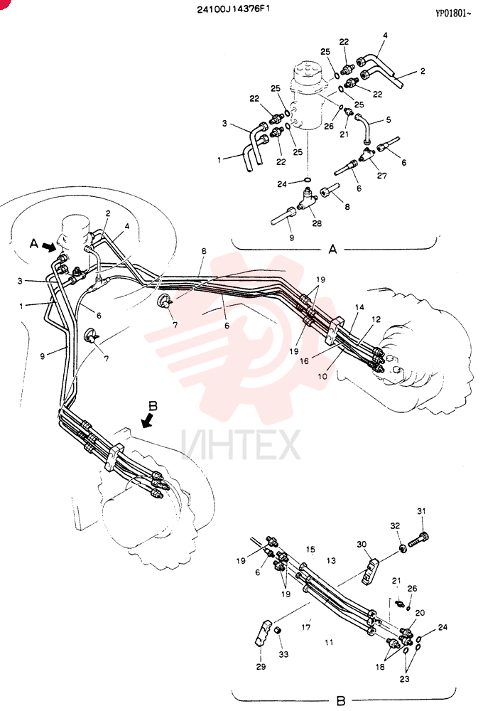 HYDR LINES,LOW 24100J14376F1