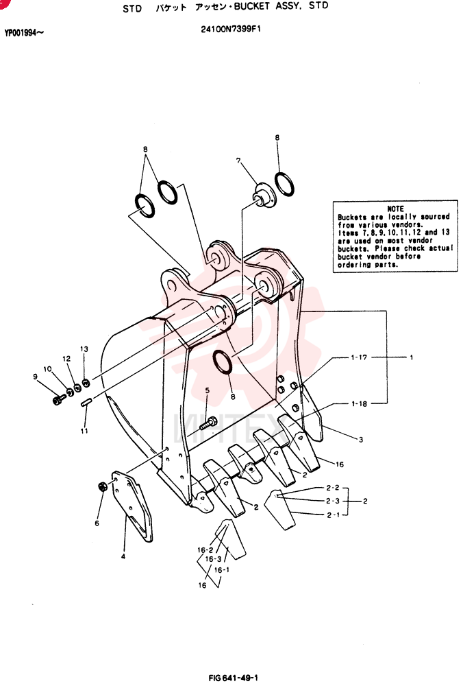 BUCKET ASSY, STD 24100N7399F1