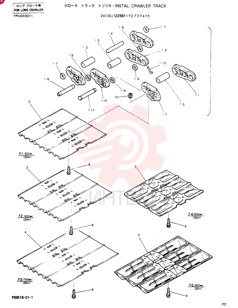 INSTAL, CRAWLER TRACK 24100J12256F1