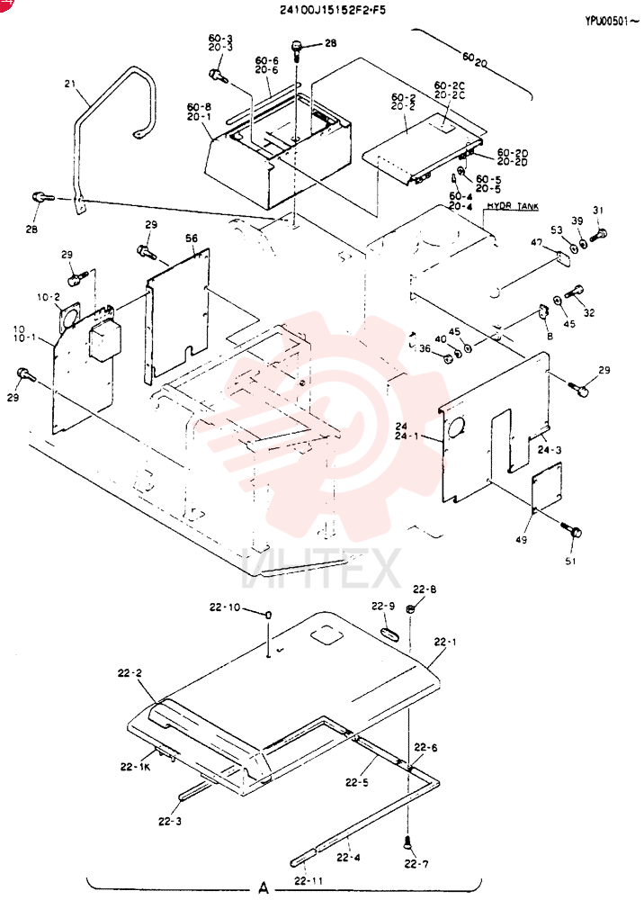 GUARD ASSY, Serial Range: YPU00501-YPU00569 24100J15152F2 (1)