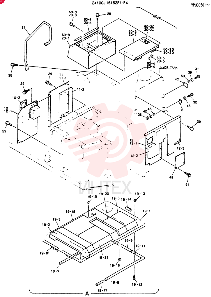 GUARD ASSY, Serial Range: YPU00501-YPU00569 24100J15152F1 (1)