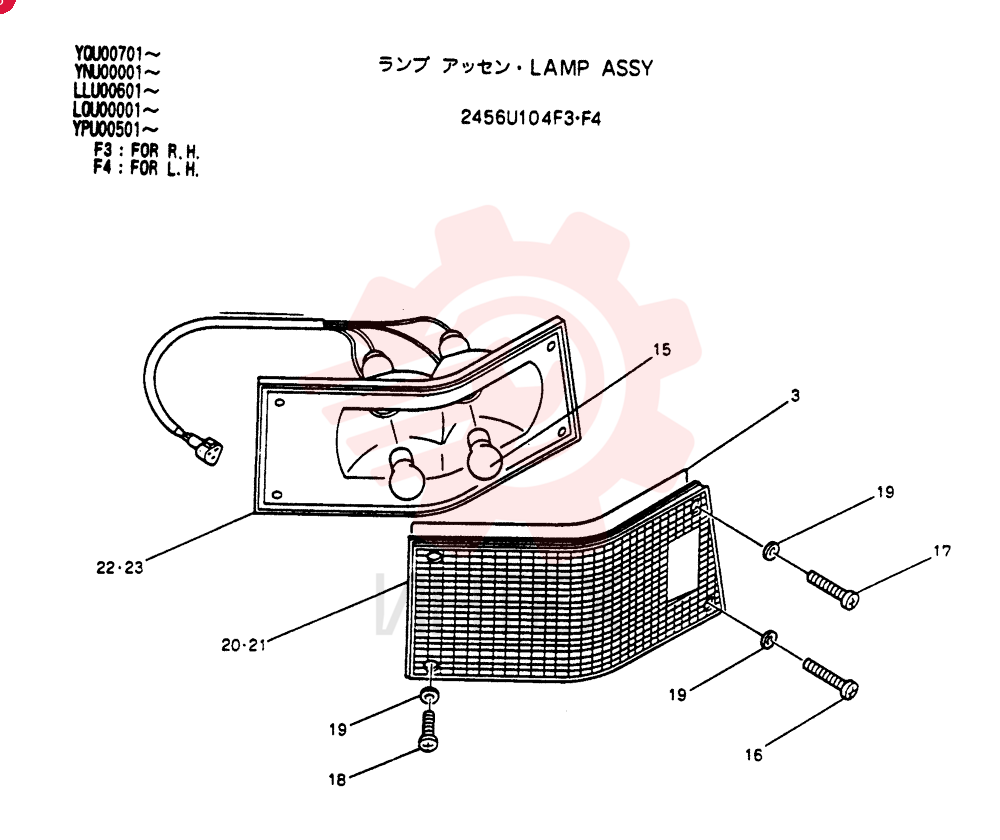 LIGHT,RH, 24V, 25W 2456U104F3