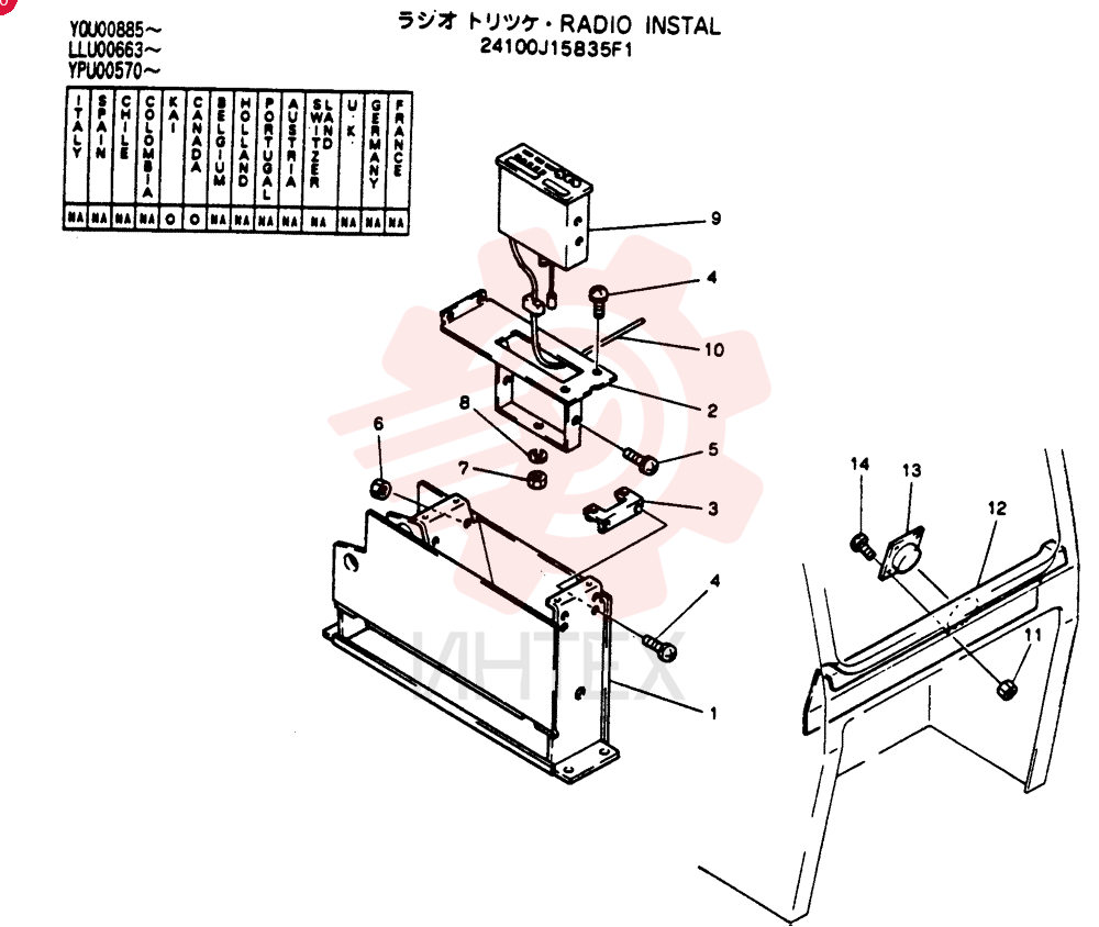 Схема (SK120LC) - MARK III EXCAVATOR BTW YPU0501 - YPU1000 (1/95-12/95) 24100J15835F1