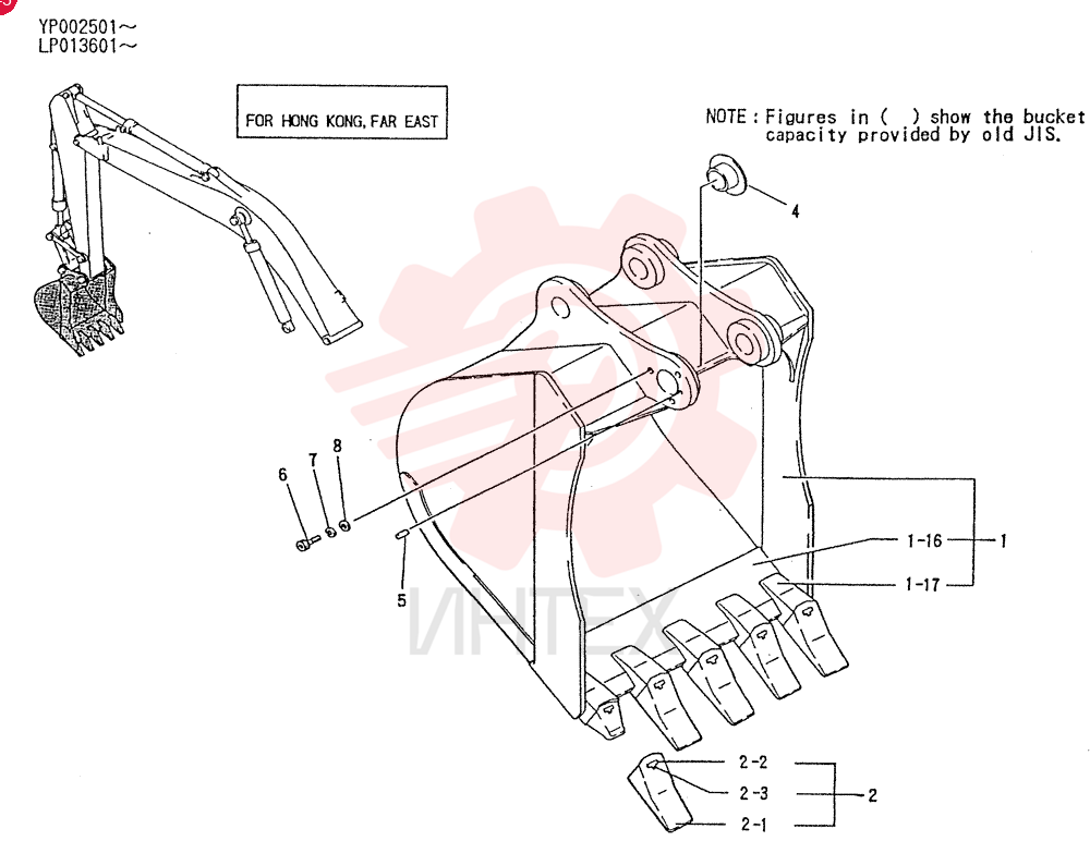 BUCKET ASSY, 0. 7MS