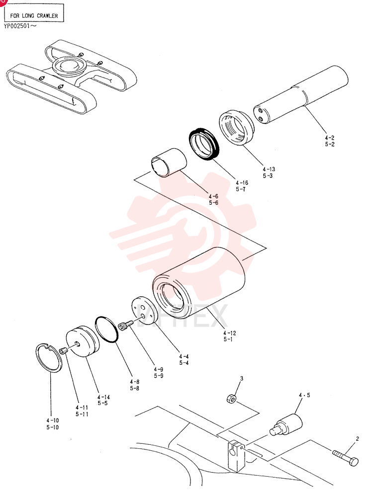 ROLLER ASSY,UPP, Serial Range: YP002501-YP002568