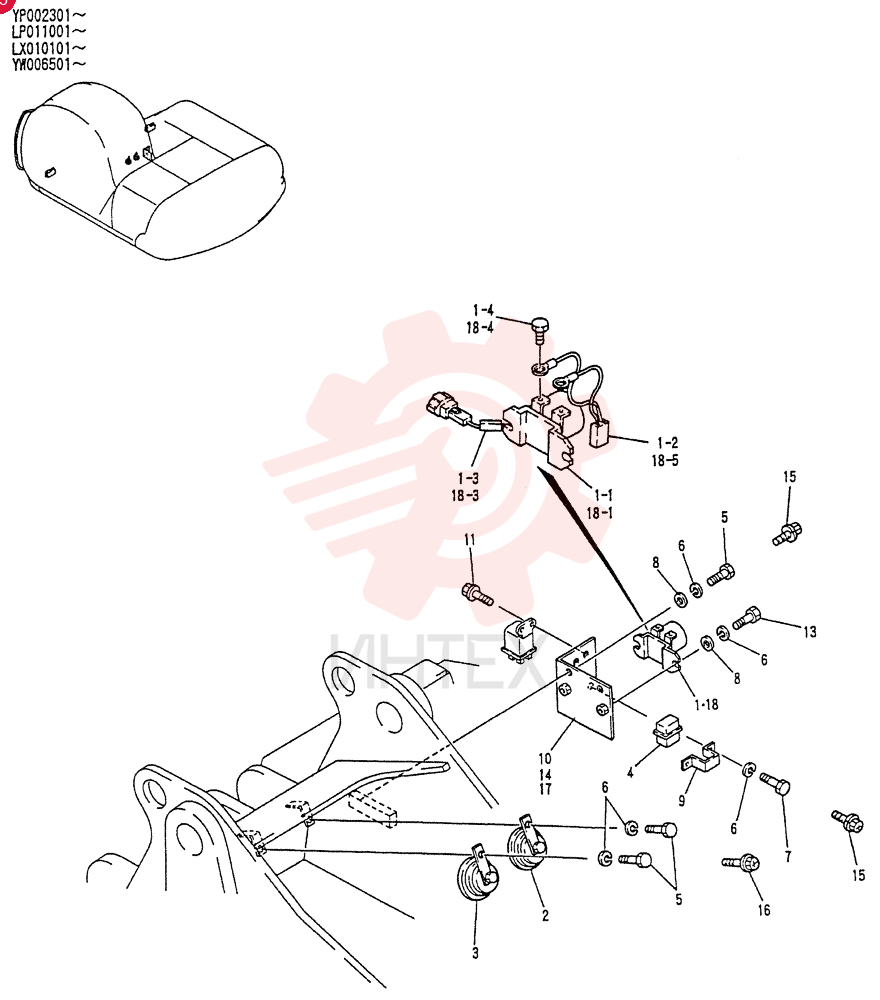 ELEC ASSY,UPP  YP002301, Serial Range: -YP002332