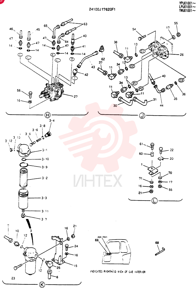 HYD LINES, UPP (DOZER & EXTRA & BREAKER) 24100J17620F1 (2)