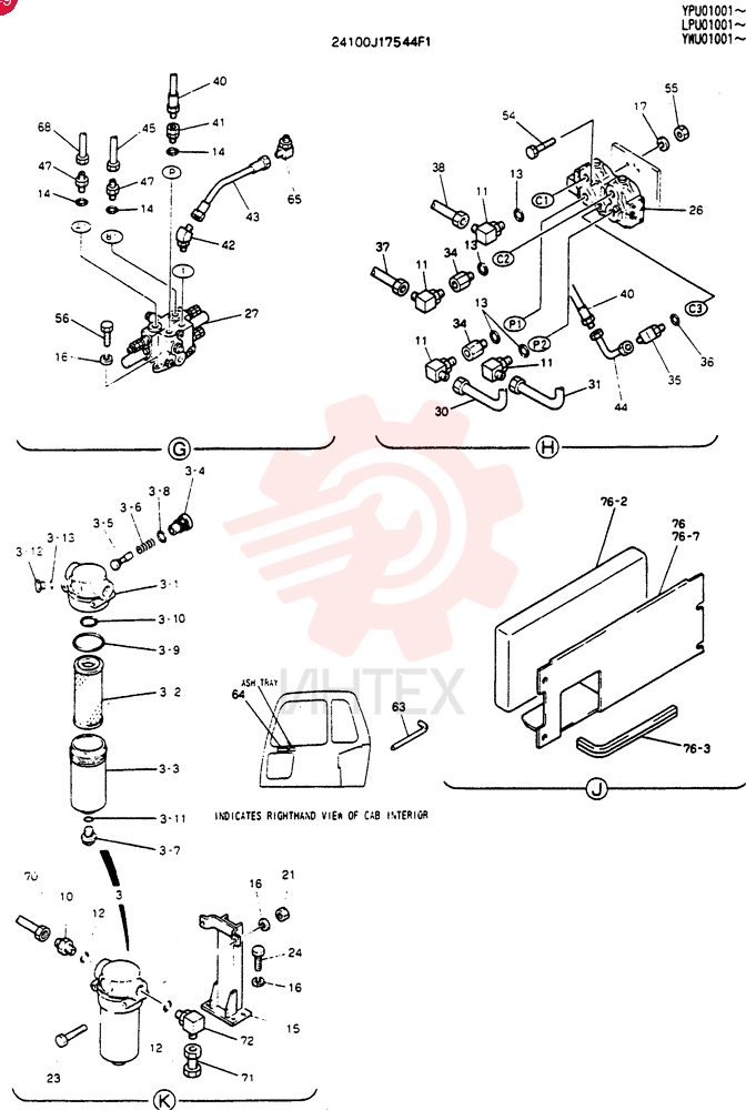 HYD LINES, UPP (EXTRA & BREAKER) 24100J17544F1 (2)