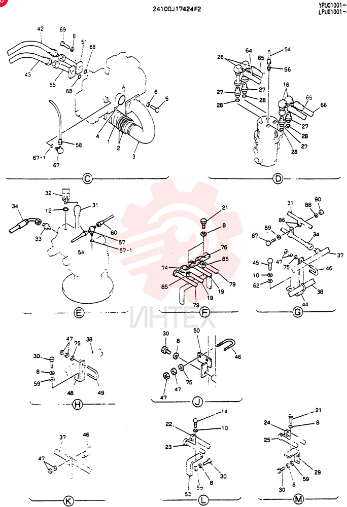 HYD LINES, UPP ((NIBBLER & BREAKER (BOOM & ARM SAFETY) 24100J17424F2 (4)